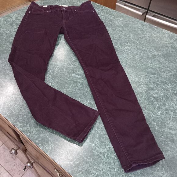 Lucky Brand Womens Purple Merlot Brooke Velvet Jegging Dynamic Stretch Size 6/28 - Picture 1 of 13